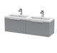 1200mm Wall Hung 2 Drawer Vanity & Double Basin Hudson Reed