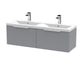 1200mm Wall Hung 2 Drawer Vanity & Double Basin Hudson Reed