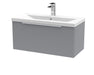 800mm Wall Hung Single Drawer Vanity & Basin 1 Hudson Reed