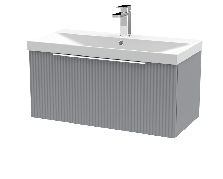 800mm Wall Hung Single Drawer Vanity & Basin 3 Hudson Reed