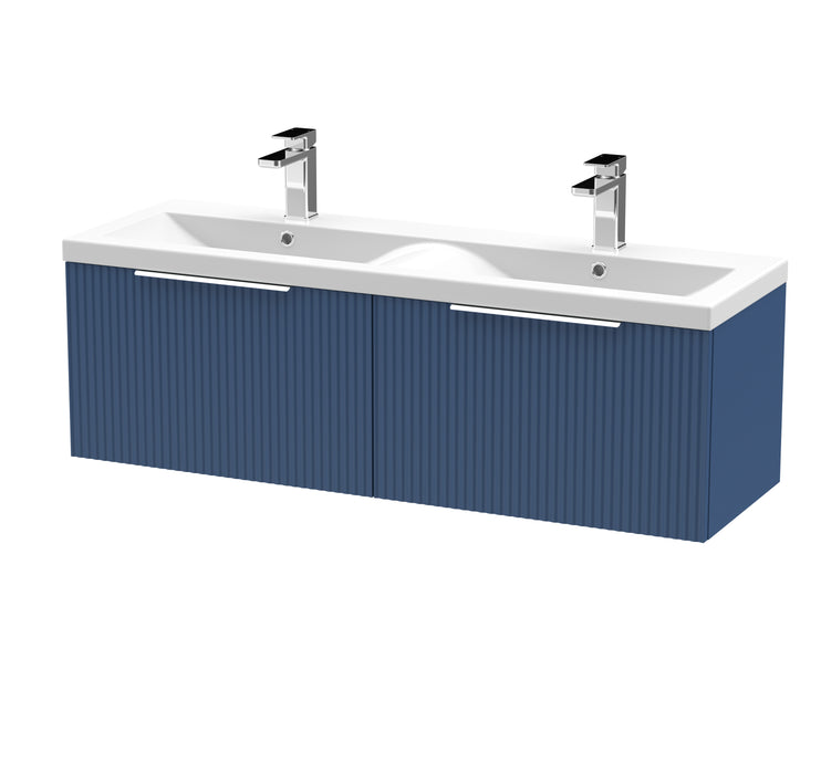 1200mm Wall Hung 2 Drawer Vanity & Double Basin Hudson Reed