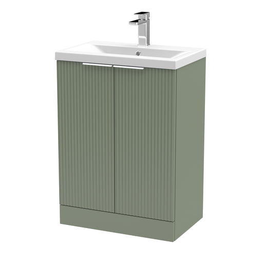 600mm Floor Standing 2 Door Vanity & Basin 1 Hudson Reed