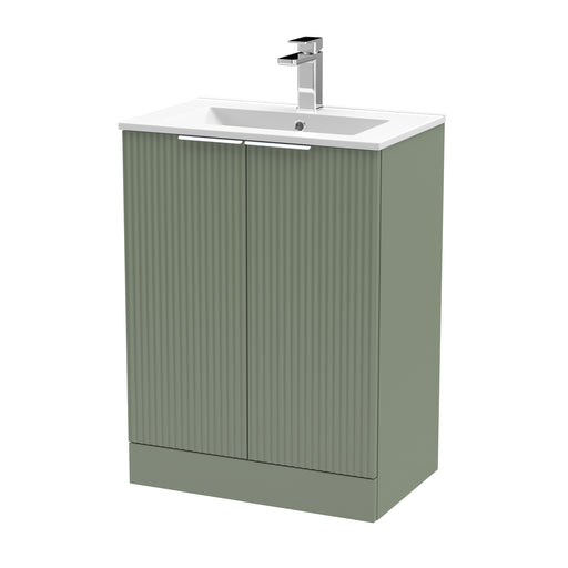 600mm Floor Standing 2 Door Vanity & Basin 2 Hudson Reed