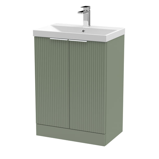 600mm Floor Standing 2 Door Vanity & Basin 3 Hudson Reed