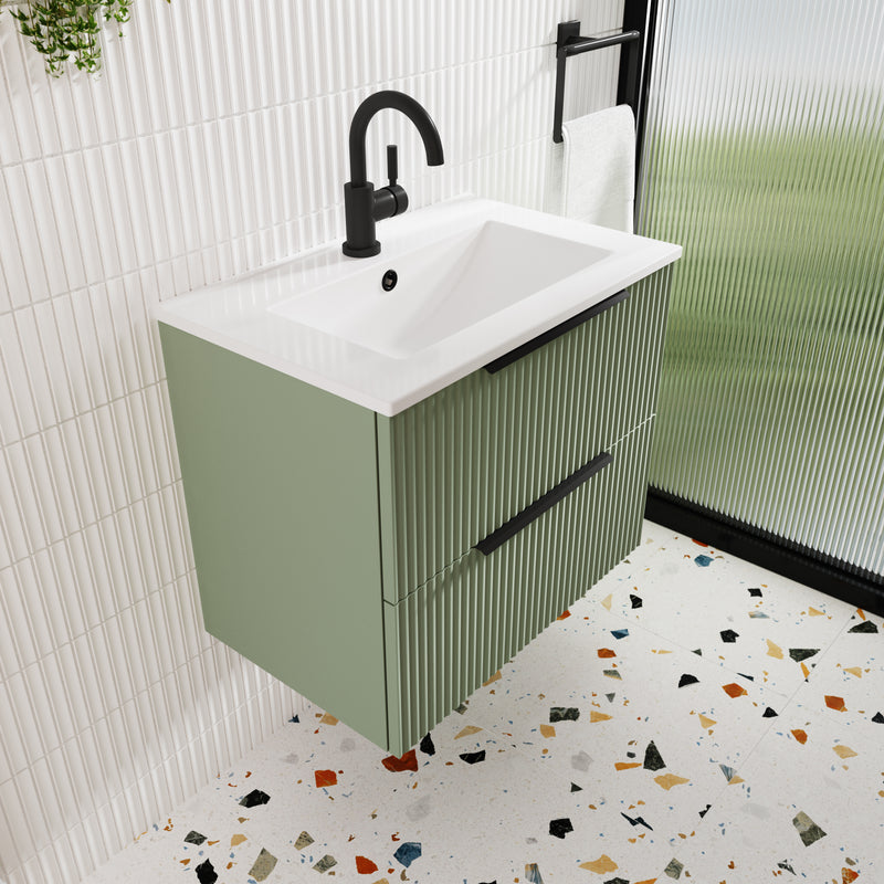 500mm Wall Hung 2 Drawer Vanity & Basin 2 Hudson Reed