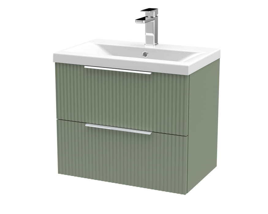 600mm Wall Hung 2 Drawer Vanity & Basin 1 Hudson Reed