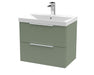 600mm Wall Hung 2 Drawer Vanity & Basin 3 Hudson Reed