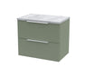 600mm Wall Hung 2 Drawer Vanity & Laminate Top Hudson Reed