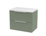 600mm Wall Hung 2 Drawer Vanity & Laminate Top Hudson Reed