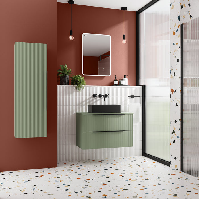 600mm Wall Hung 2 Drawer Vanity & Worktop Hudson Reed