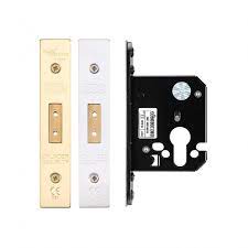 Zoo British Standard Euro Cylinder Mortice Deadlock - PVD Gold and Satin Stainless Steel
