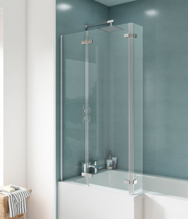 L-Shaped Hinged Bath Screen