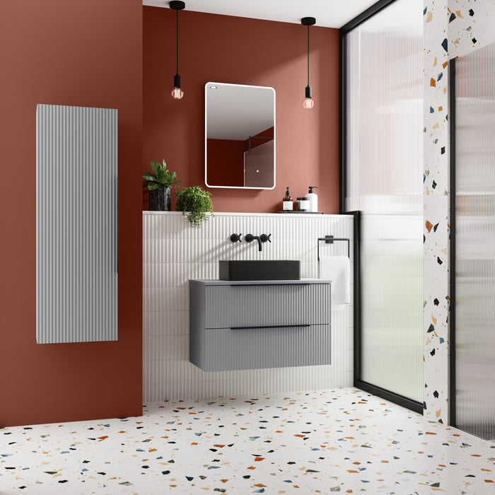 600mm Wall Hung 2 Drawer Vanity & Worktop Hudson Reed