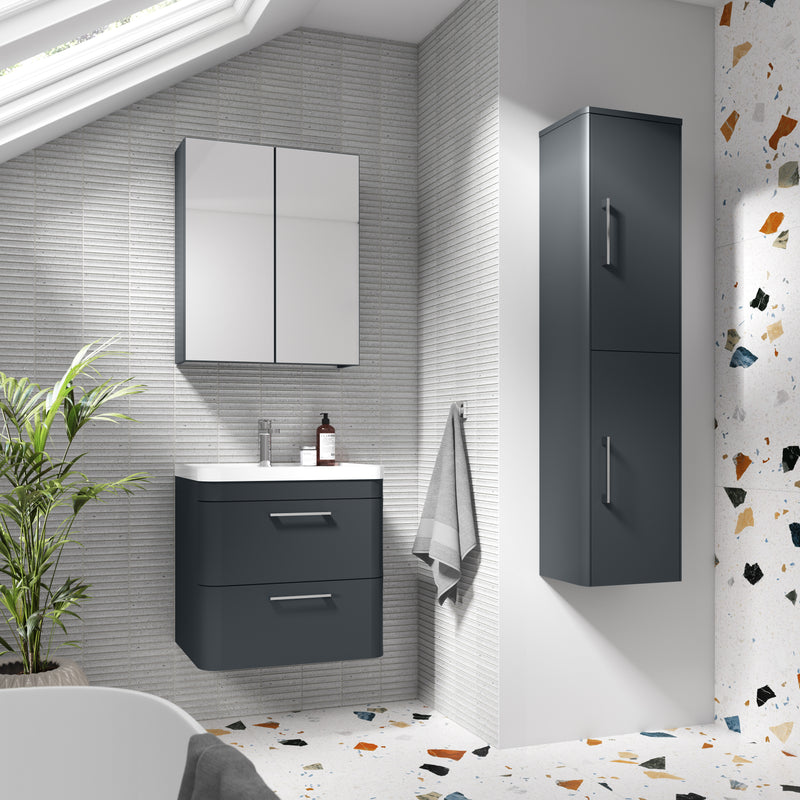 800mm Wall Hung 2 Drawer Vanity & Ceramic Basin