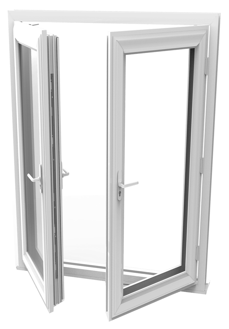 1300mm White uPVC French Doors