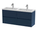 1200mm Wall Hung 4 Drawer Unit & Double Basin Hudson Reed