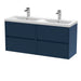 1200mm Wall Hung 4 Drawer Unit & Double Basin Hudson Reed