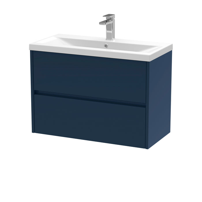800mm Wall Hung 2 Drawer Unit & Basin 1 Hudson Reed