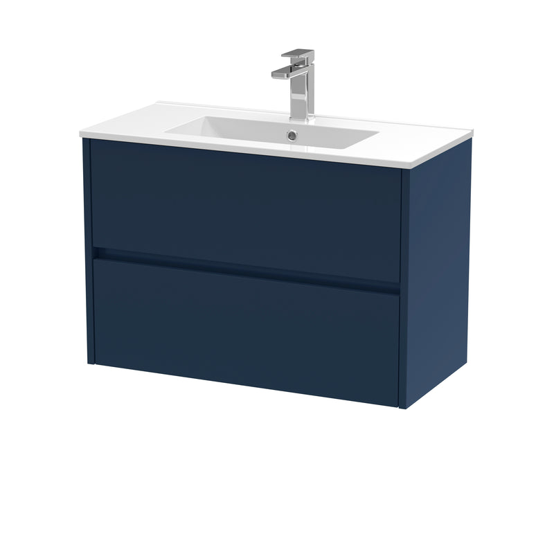 800mm Wall Hung 2 Drawer Unit & Basin 2 Hudson Reed
