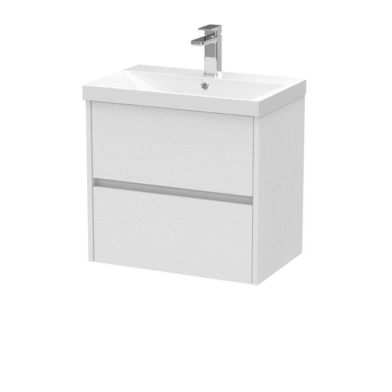 600mm Wall Hung 2 Drawer Unit & Basin 3 Hudson Reed