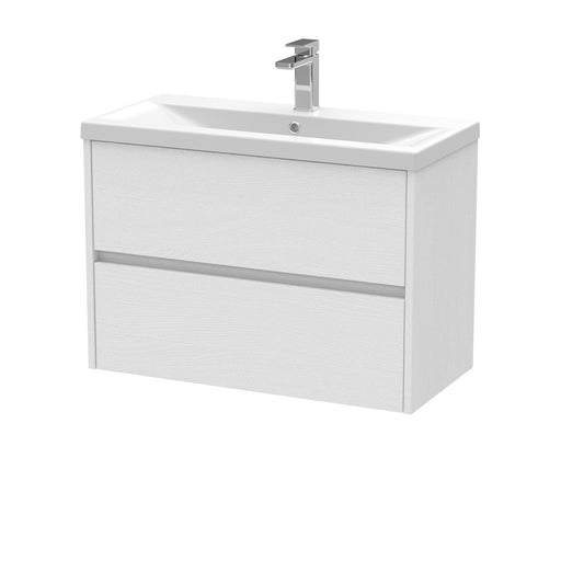 800mm Wall Hung 2 Drawer Unit & Basin 1 Hudson Reed