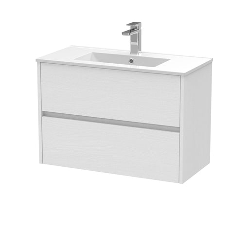 800mm Wall Hung 2 Drawer Unit & Basin 2 Hudson Reed