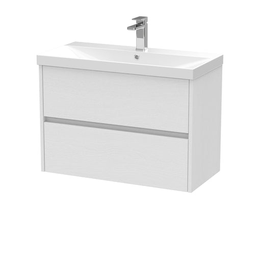 800mm Wall Hung 2 Drawer Unit & Basin 3 Hudson Reed