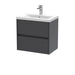 600mm Wall Hung 2 Drawer Unit & Basin 1 Hudson Reed