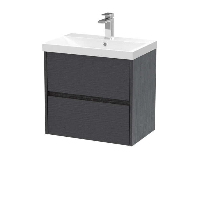 600mm Wall Hung 2 Drawer Unit & Basin 3 Hudson Reed