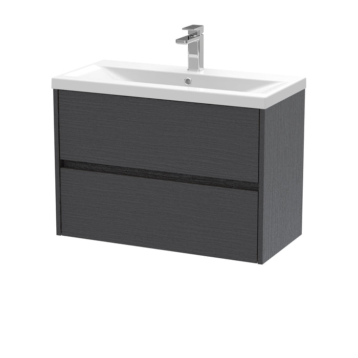 800mm Wall Hung 2 Drawer Unit & Basin 1 Hudson Reed