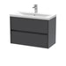 800mm Wall Hung 2 Drawer Unit & Basin 1 Hudson Reed