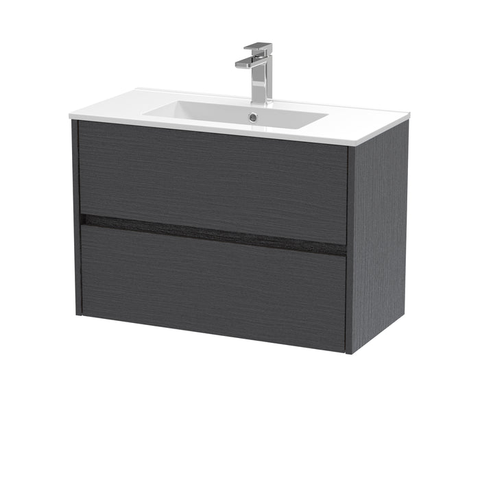 800mm Wall Hung 2 Drawer Unit & Basin 2 Hudson Reed