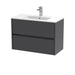 800mm Wall Hung 2 Drawer Unit & Basin 2 Hudson Reed