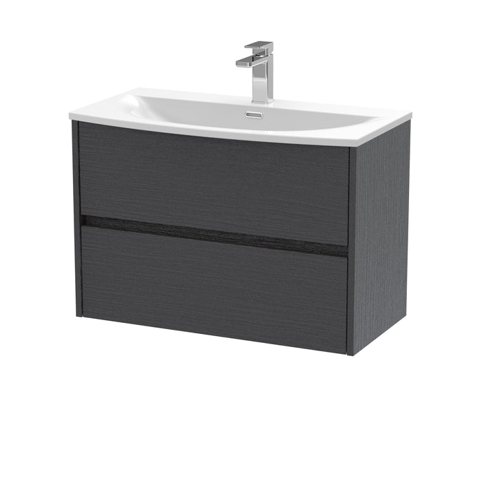 800mm Wall Hung 2 Drawer Unit & Basin 4 Hudson Reed