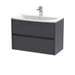 800mm Wall Hung 2 Drawer Unit & Basin 4 Hudson Reed