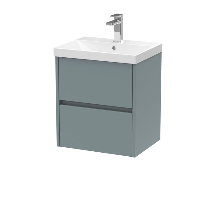 500mm Wall Hung 2 Drawer Unit & Basin 3 Hudson Reed