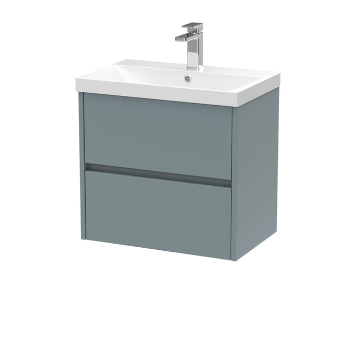 600mm Wall Hung 2 Drawer Unit & Basin 3 Hudson Reed