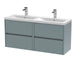1200mm Wall Hung 4 Drawer Unit & Double Basin Hudson Reed