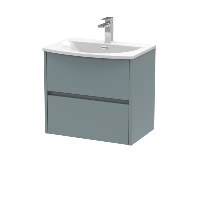 600mm Wall Hung 2 Drawer Unit & Basin 4 Hudson Reed