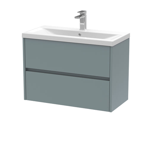 800mm Wall Hung 2 Drawer Unit & Basin 1 Hudson Reed
