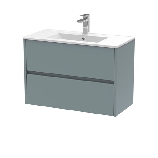 800mm Wall Hung 2 Drawer Unit & Basin 2 Hudson Reed