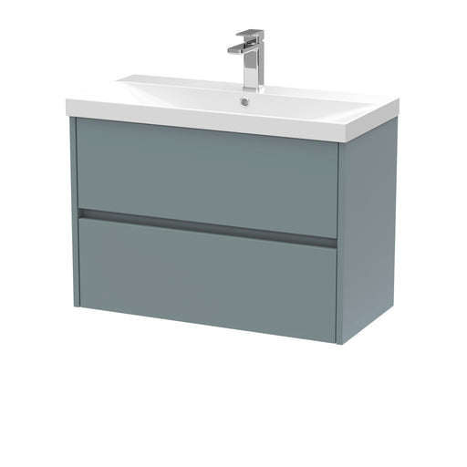 800mm Wall Hung 2 Drawer Unit & Basin 3 Hudson Reed