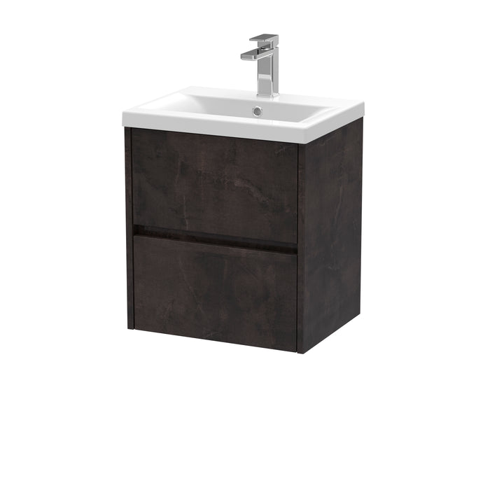 500mm Wall Hung 2 Drawer Unit & Basin 1 Hudson Reed
