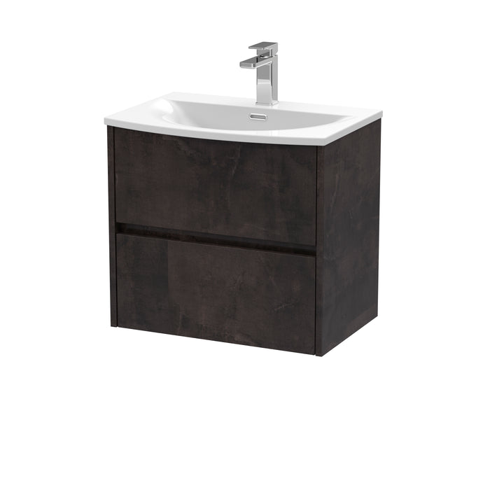 600mm Wall Hung 2 Drawer Unit & Basin 4 Hudson Reed