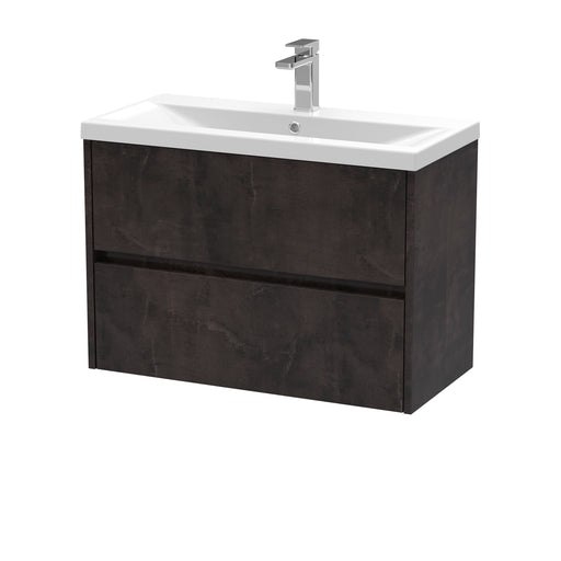 800mm Wall Hung 2 Drawer Unit & Basin 1 Hudson Reed