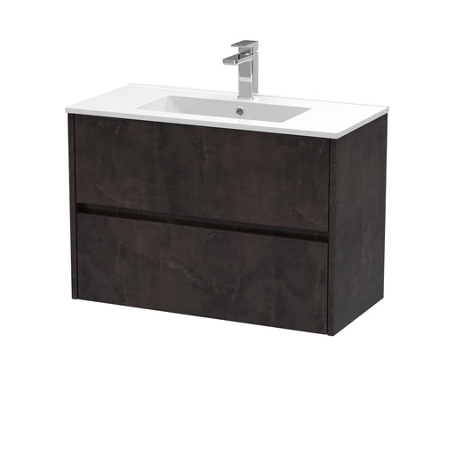 800mm Wall Hung 2 Drawer Unit & Basin 2 Hudson Reed