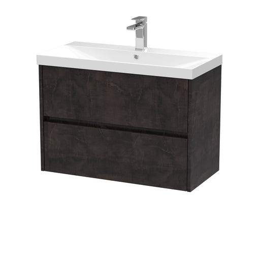 800mm Wall Hung 2 Drawer Unit & Basin 3 Hudson Reed