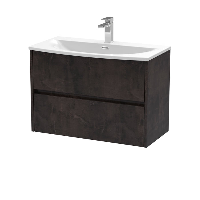 800mm Wall Hung 2 Drawer Unit & Basin 4 Hudson Reed