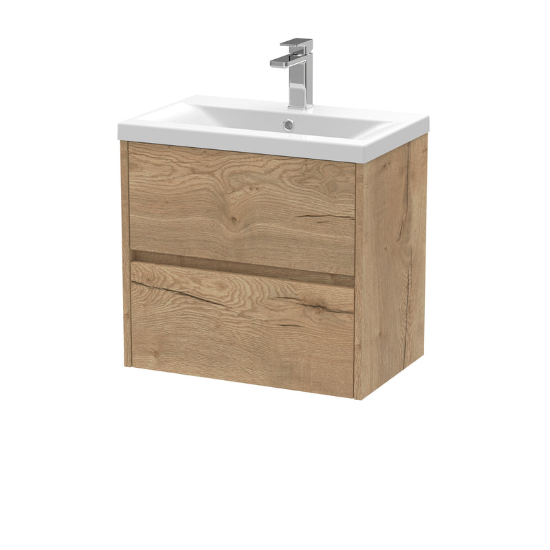 600mm Wall Hung 2 Drawer Unit & Basin 1 Hudson Reed