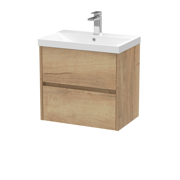 600mm Wall Hung 2 Drawer Unit & Basin 3 Hudson Reed